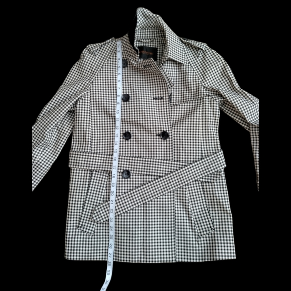 Authentic Coach Gingham Short Trench - Picture 10 of 12